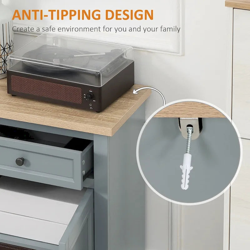 HOMCOM Madia Credenza, Mobile Buffet da Cucina, Mobile Bar con 2 Cassetti e Ante Doppie