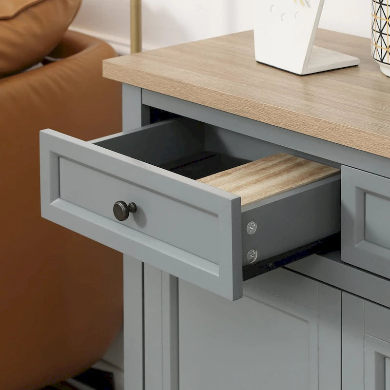 HOMCOM Madia Credenza, Mobile Buffet da Cucina, Mobile Bar con 2 Cassetti e Ante Doppie