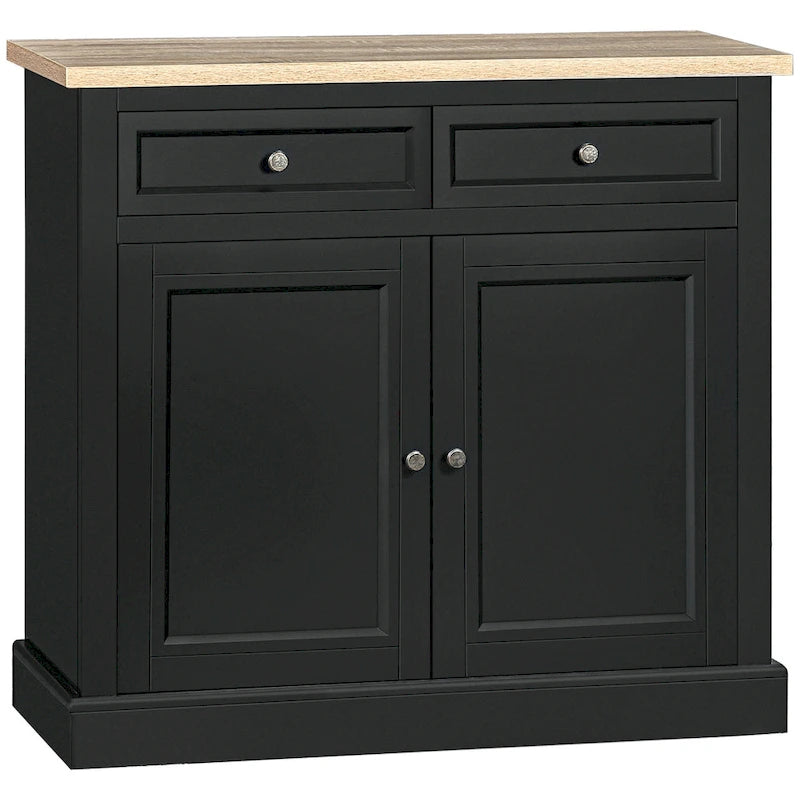 HOMCOM Madia Credenza, Mobile Buffet da Cucina, Mobile Bar con 2 Cassetti e Ante Doppie