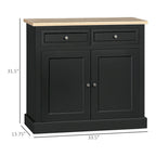 HOMCOM Madia Credenza, Mobile Buffet da Cucina, Mobile Bar con 2 Cassetti e Ante Doppie