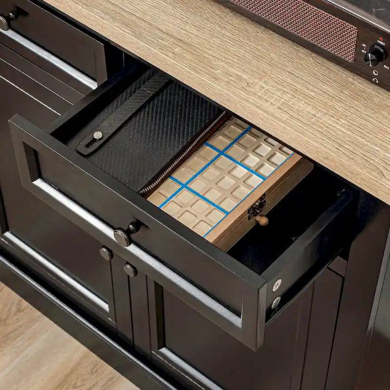 HOMCOM Madia Credenza, Mobile Buffet da Cucina, Mobile Bar con 2 Cassetti e Ante Doppie