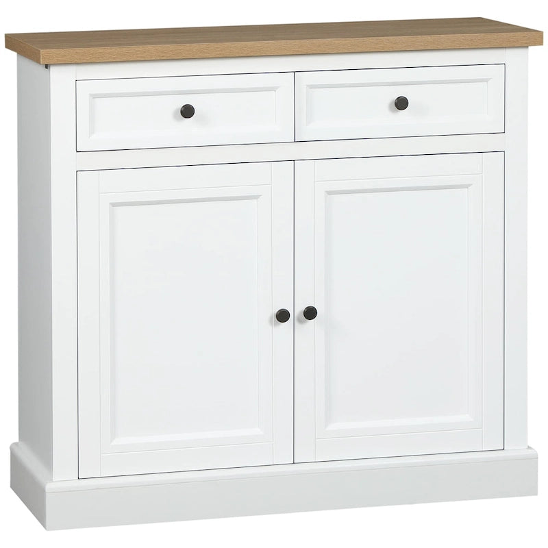 HOMCOM Madia Credenza, Mobile Buffet da Cucina, Mobile Bar con 2 Cassetti e Ante Doppie