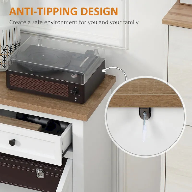 HOMCOM Madia Credenza, Mobile Buffet da Cucina, Mobile Bar con 2 Cassetti e Ante Doppie