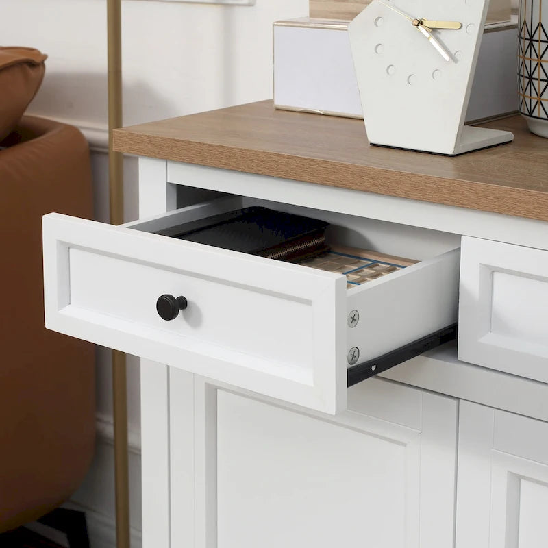 HOMCOM Madia Credenza, Mobile Buffet da Cucina, Mobile Bar con 2 Cassetti e Ante Doppie