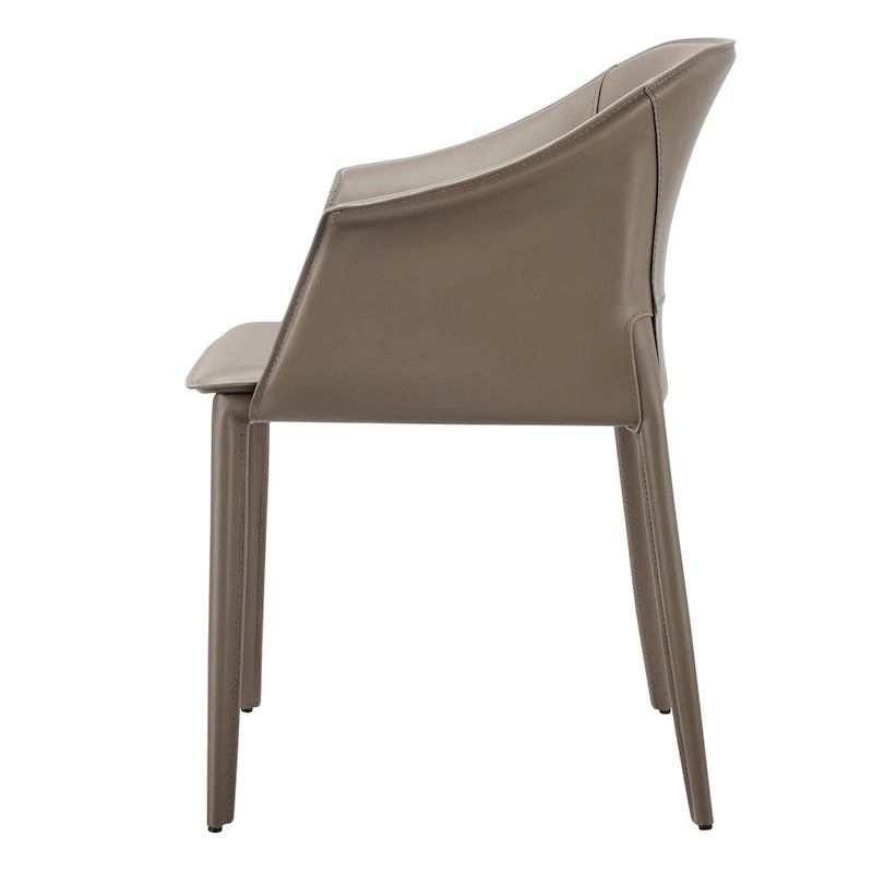 Sedia da pranzo Callie in pelle riciclata con braccioli