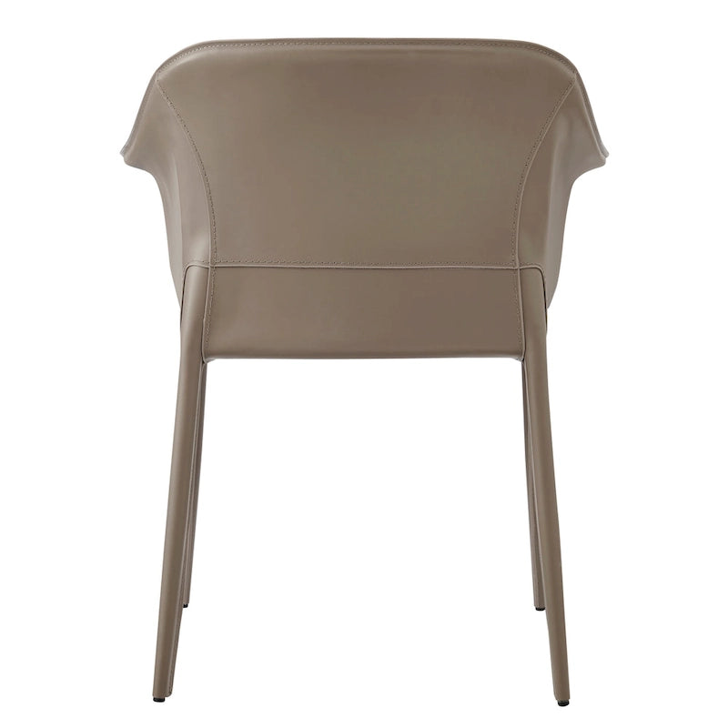 Sedia da pranzo Callie in pelle riciclata con braccioli