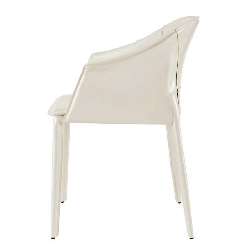 Sedia da pranzo Callie in pelle riciclata con braccioli