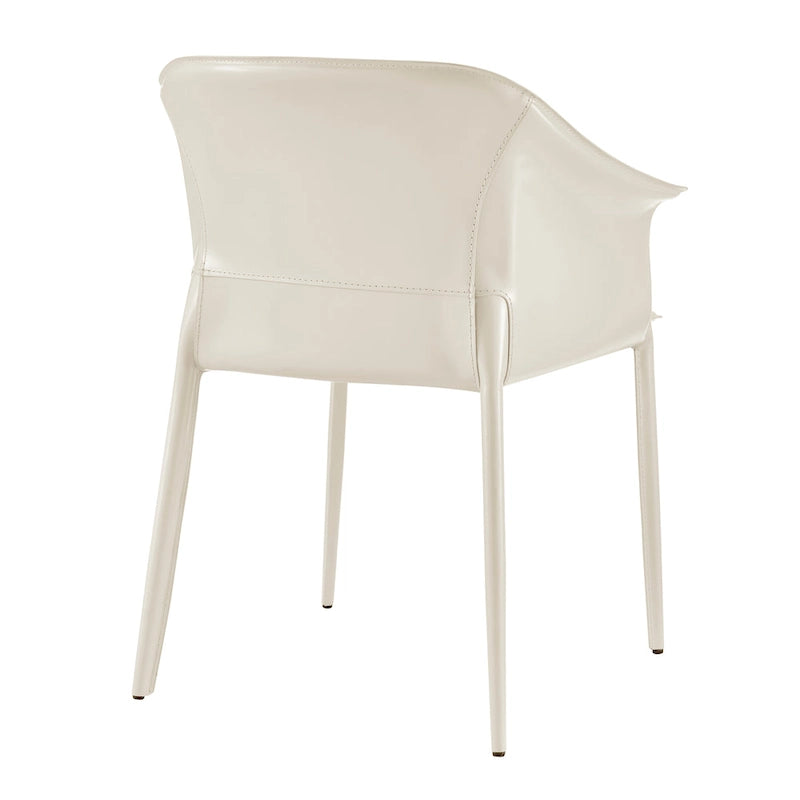 Sedia da pranzo Callie in pelle riciclata con braccioli