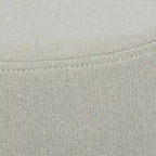 Repose-pieds/Pouf rond moderne en tissu de lin Adeco
