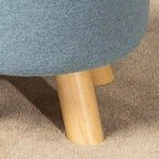 Repose-pieds/Pouf rond moderne en tissu de lin Adeco