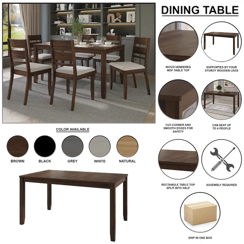 Tavolo da pranzo in legno CraftPorch Minimalist Timeless - N/A