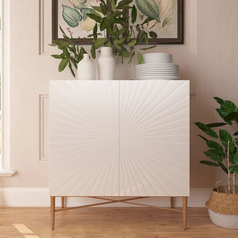 Meuble de rangement d'appoint Clihome vintage en bois à 2 portes pour équipement multimédia