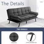 Divano Letto Futon, Divano Trasformabile Moderno con Braccioli Regolabili per Monolocale, Ufficio, Appartamento, Soggiorno Compatto