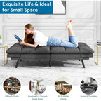 Divano Letto Futon, Divano Trasformabile Moderno con Braccioli Regolabili per Monolocale, Ufficio, Appartamento, Soggiorno Compatto