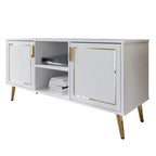 Meuble TV console CraftPorch élégant, moderne, pieds en métal doré