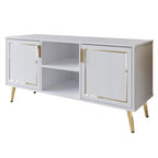 Meuble TV console CraftPorch élégant, moderne, pieds en métal doré