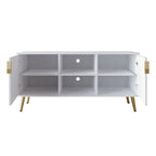 Meuble TV console CraftPorch élégant, moderne, pieds en métal doré