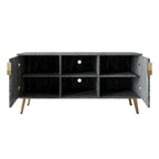 Meuble TV console CraftPorch élégant, moderne, pieds en métal doré
