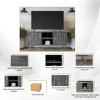 Meuble TV console CraftPorch élégant, moderne, pieds en métal doré