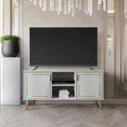 Meuble TV console CraftPorch élégant, moderne, pieds en métal doré