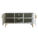 Meuble TV console CraftPorch élégant, moderne, pieds en métal doré