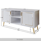 Meuble TV console CraftPorch élégant, moderne, pieds en métal doré