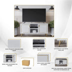Meuble TV console CraftPorch élégant, moderne, pieds en métal doré