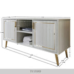 Meuble TV console CraftPorch élégant, moderne, pieds en métal doré