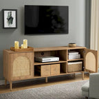 Mobile TV moderno in rattan Uirico con ante a pressione di HULALA HOME
