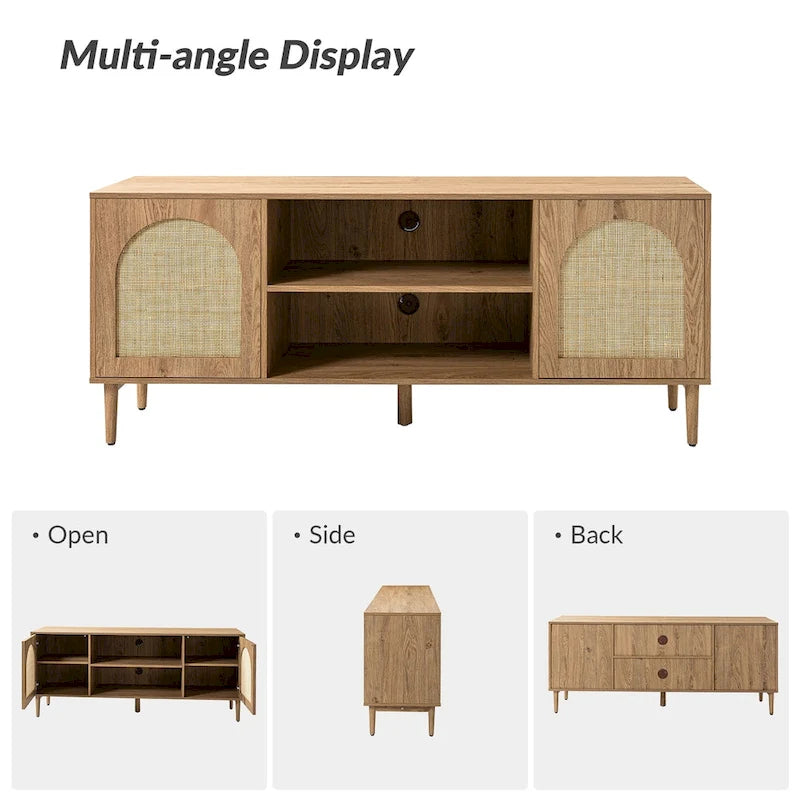 Mobile TV moderno in rattan Uirico con ante a pressione di HULALA HOME