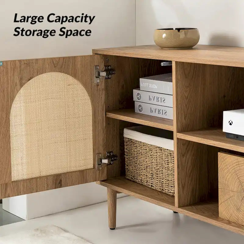Mobile TV moderno in rattan Uirico con ante a pressione di HULALA HOME
