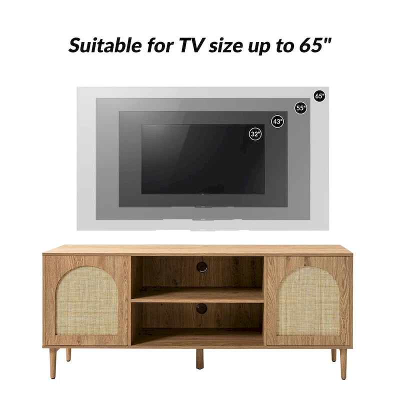 Mobile TV moderno in rattan Uirico con ante a pressione di HULALA HOME