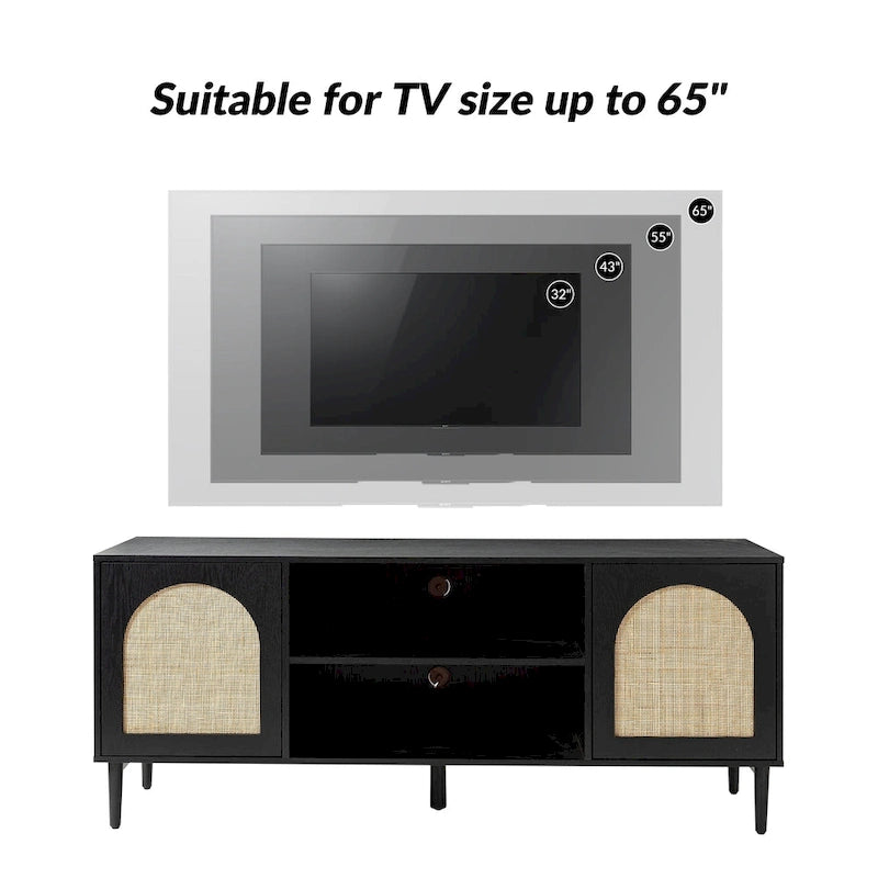 Mobile TV moderno in rattan Uirico con ante a pressione di HULALA HOME