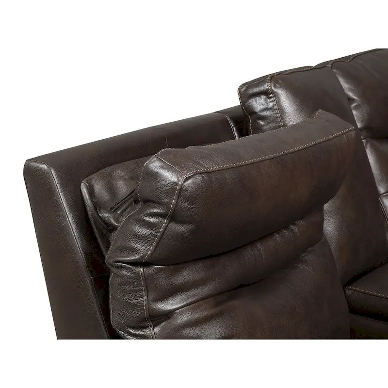 Set reclinabile elettrico in pelle a grano superiore a 3 pezzi Ferndale di Steve Silver
