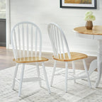 Sedie da pranzo Simple Living Carolina in legno massello con schienale a fusi (set da 2)
