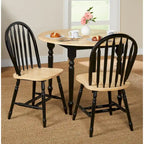 Sedie da pranzo Simple Living Carolina in legno massello con schienale a fusi (set da 2)