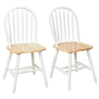 Sedie da pranzo Simple Living Carolina in legno massello con schienale a fusi (set da 2)
