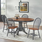 Sedie da pranzo Simple Living Carolina in legno massello con schienale a fusi (set da 2)