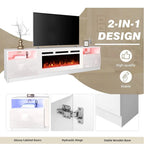 Meuble TV électrique de 36 po avec foyer, centre de divertissement et console TV pour téléviseurs jusqu'à 80 po, chauffage d'appoint moderne pour salon