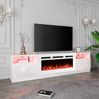 Meuble TV électrique de 36 po avec foyer, centre de divertissement et console TV pour téléviseurs jusqu'à 80 po, chauffage d'appoint moderne pour salon