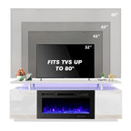 Meuble TV électrique de 36 po avec foyer, centre de divertissement et console TV pour téléviseurs jusqu'à 80 po, chauffage d'appoint moderne pour salon