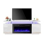 Meuble TV électrique de 36 po avec foyer, centre de divertissement et console TV pour téléviseurs jusqu'à 80 po, chauffage d'appoint moderne pour salon