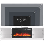 Meuble TV électrique de 36 po avec foyer, centre de divertissement et console TV pour téléviseurs jusqu'à 80 po, chauffage d'appoint moderne pour salon