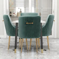 Chaise de salle à manger ou chaise de coiffeuse SEYNAR Modern Glam en velours plissé bouclé, lot de 4 avec poignée arrière
