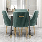 Chaise de salle à manger ou chaise de coiffeuse SEYNAR Modern Glam en velours plissé bouclé, lot de 4 avec poignée arrière