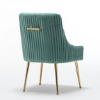 Chaise de salle à manger ou chaise de coiffeuse SEYNAR Modern Glam en velours plissé bouclé, lot de 4 avec poignée arrière