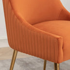 Chaise de salle à manger ou chaise de coiffeuse SEYNAR Modern Glam en velours plissé bouclé, lot de 4 avec poignée arrière