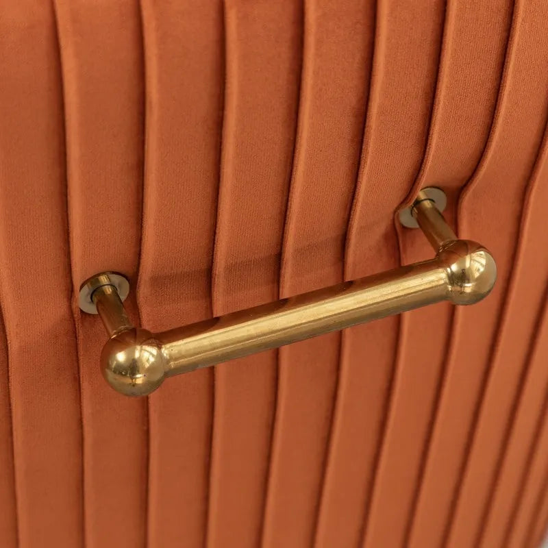 Chaise de salle à manger ou chaise de coiffeuse SEYNAR Modern Glam en velours plissé bouclé, lot de 4 avec poignée arrière