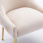 Chaise de salle à manger ou chaise de coiffeuse SEYNAR Modern Glam en velours plissé bouclé, lot de 4 avec poignée arrière