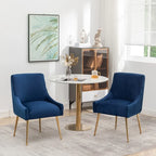Chaise de salle à manger ou chaise de coiffeuse SEYNAR Modern Glam en velours plissé bouclé, lot de 4 avec poignée arrière